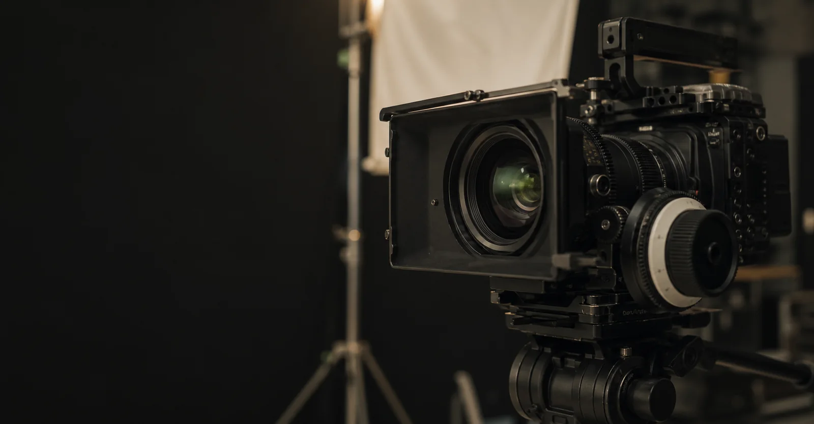 Professional cinema camera ready for a shoot inside Kreative Hub